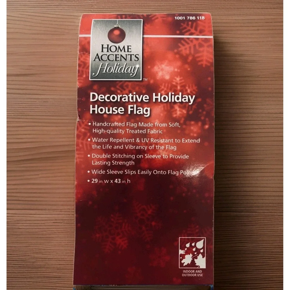 Home Accents Decorative Holiday House Flag 29 x 43 in Christmas Santa Clause New